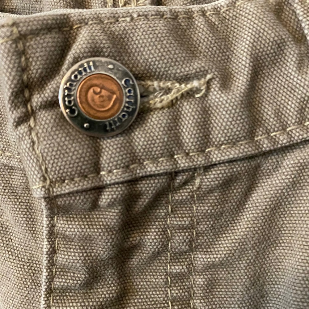 Carhartt Workwear Pants Tan Canvas Straight Leg‎ Utility Women's Size 12x28 - Picture 3 of 8